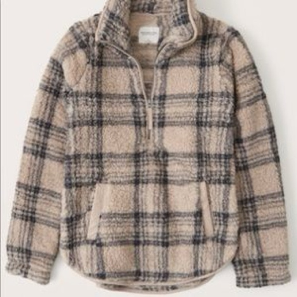 Abercrombie Sherpa Half-Zip Elevated Trim Sweatshirt